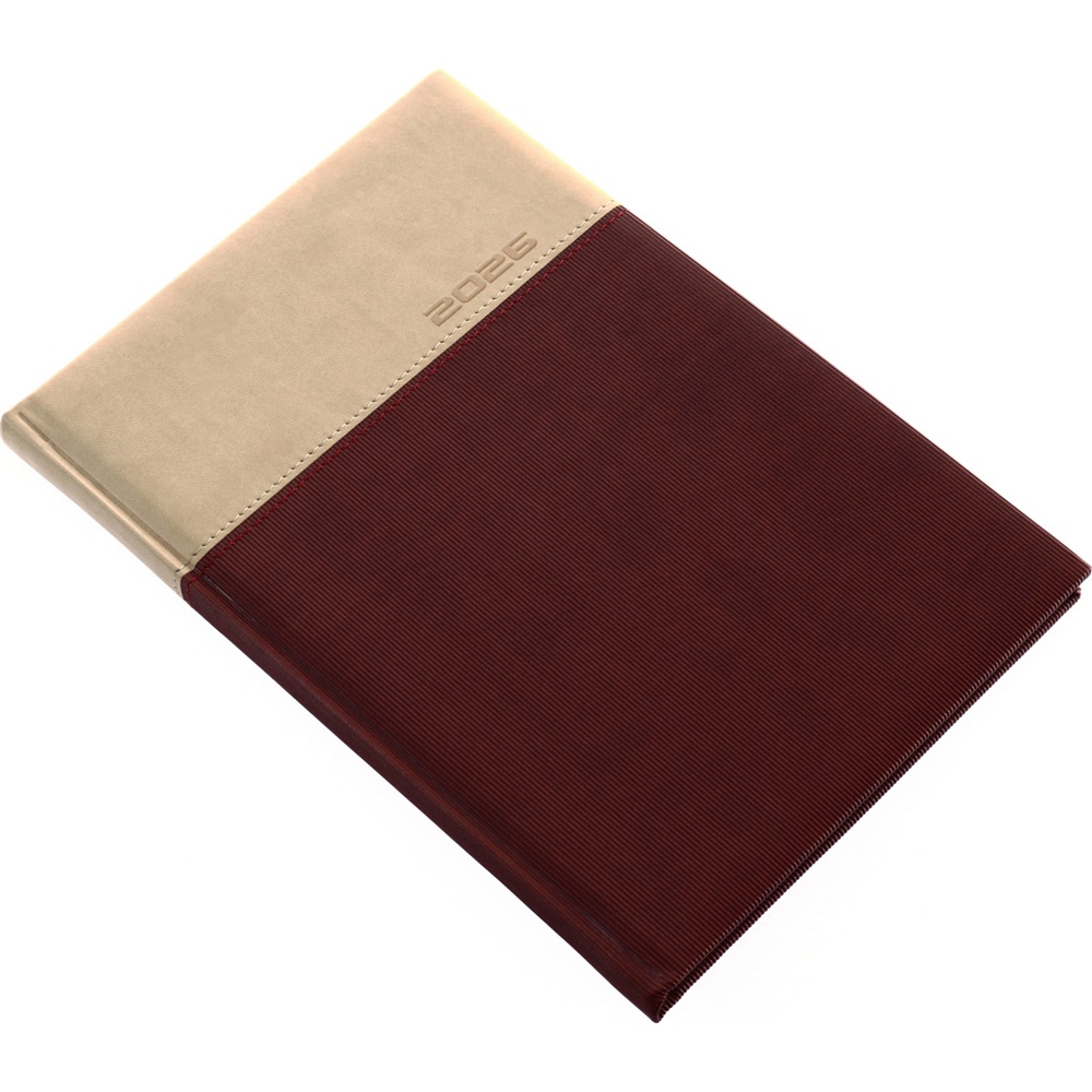 Határidőnapló Lux B/5, heti fehér lapokkal barna Realsystem 2026.