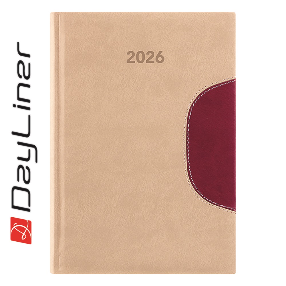 Határidőnapló Memphis B5 heti, fehér lapokkal bézs-padlizsán Dayliner 2026.