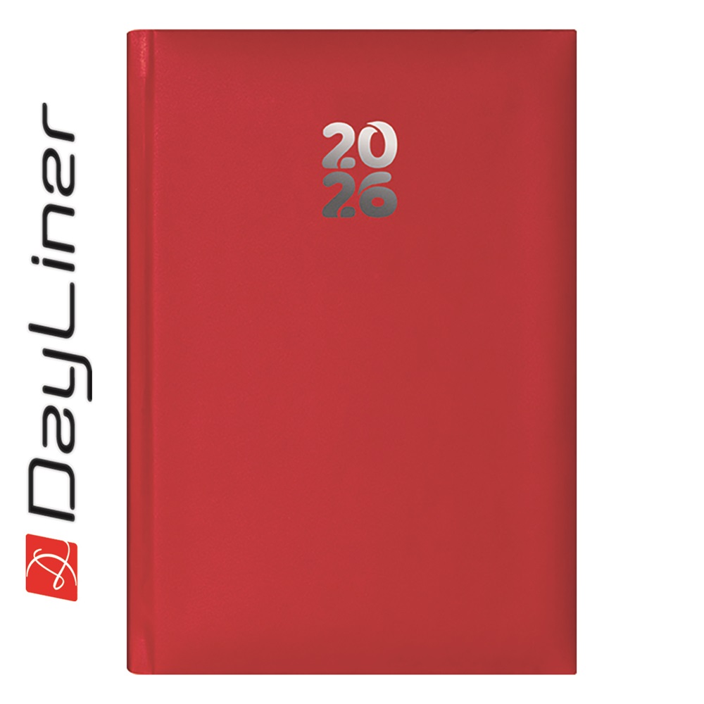 Határidőnapló Pannon A5 heti, fehér lapokkal piros Dayliner 2026.