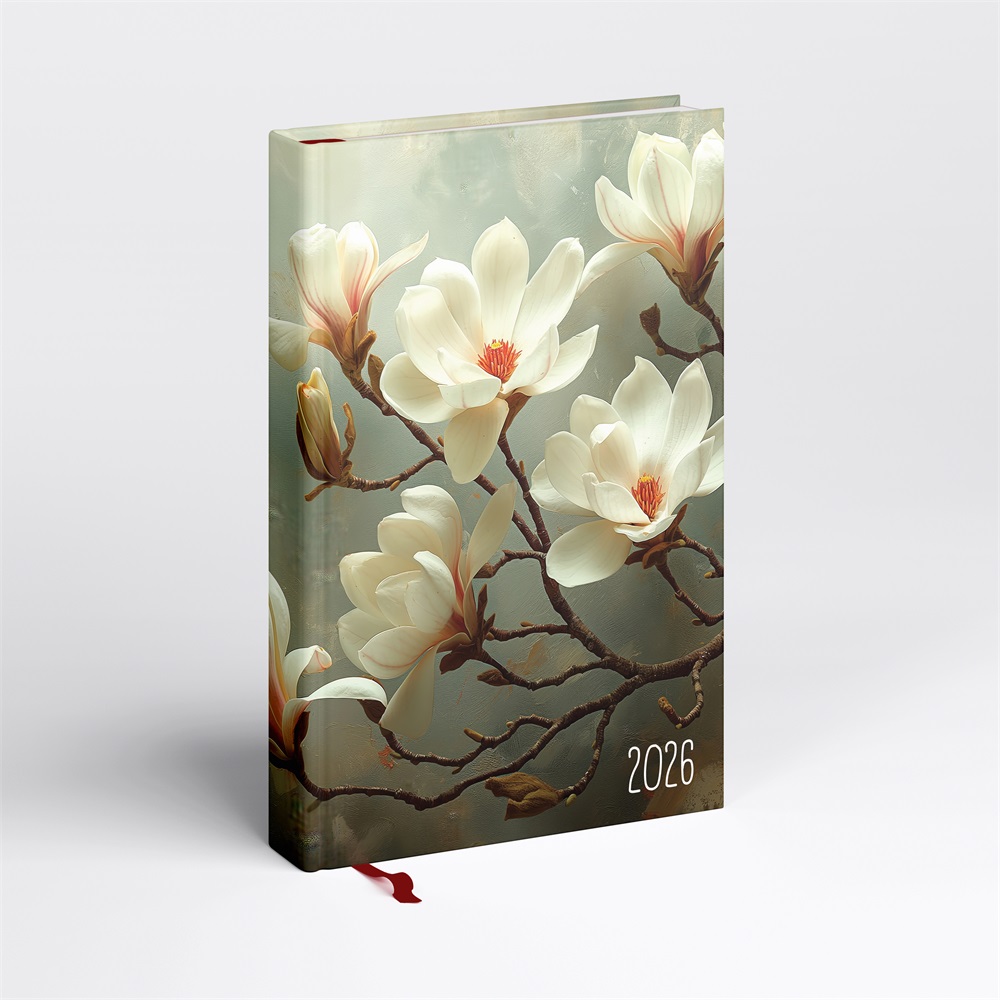 Határidőnapló Picture A/5, napi fehér lapokkal magnólia Realsystem 2026.