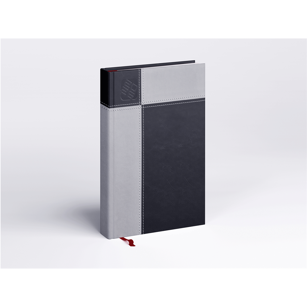 Határidőnapló Prémium M A/5, napi krémszínű lapokkal fekete Realsystem 2026.