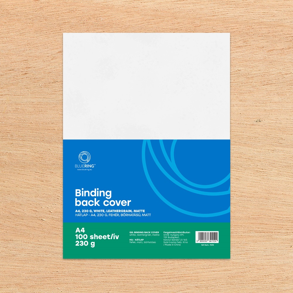 Hátlap, A4, 230 g. bőrhatású 100 db/csomag, Bluering® fehér - Image 2