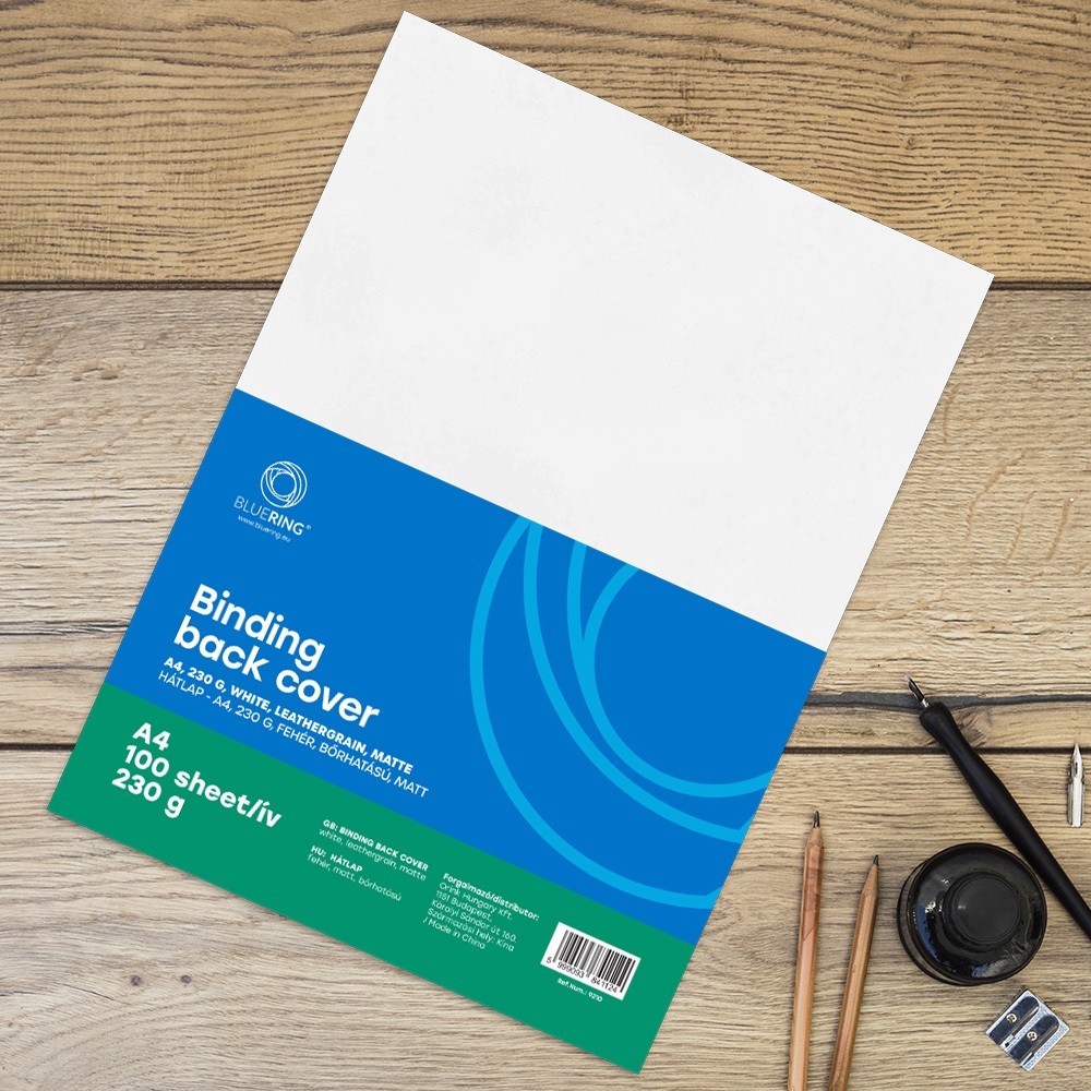 Hátlap, A4, 230 g. bőrhatású 100 db/csomag, Bluering® fehér - Image 4