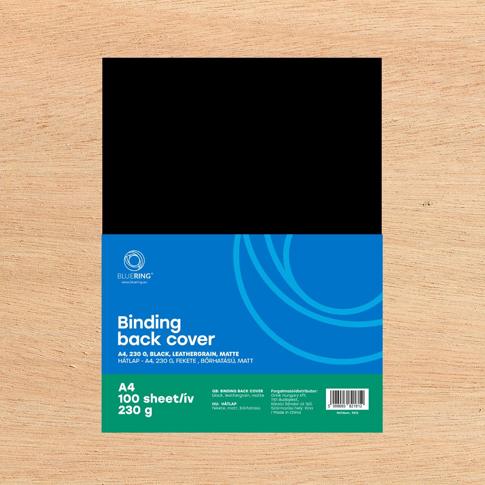 Hátlap, A4, 230 g. bőrhatású 100 db/csomag, Bluering® fekete - Image 2