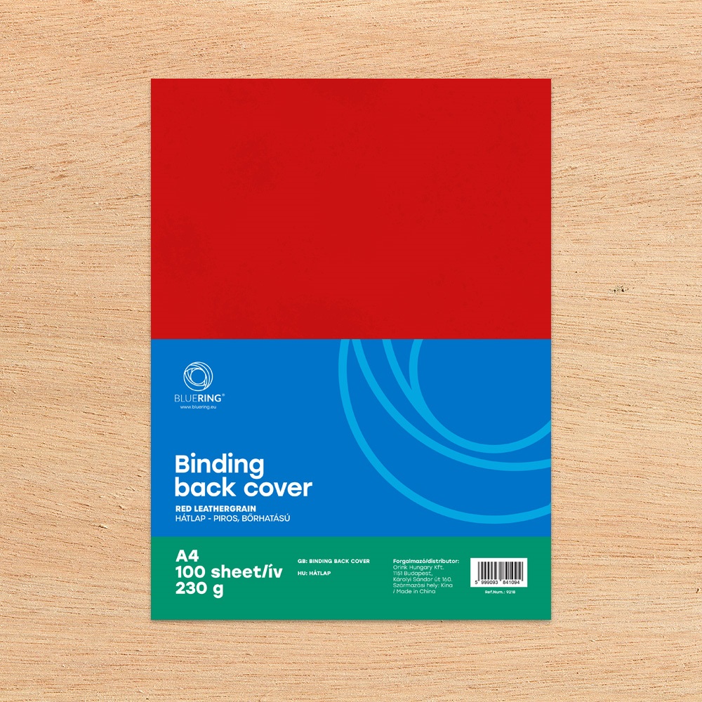 Hátlap, A4, 230 g. bőrhatású 100 db/csomag, Bluering® piros - Image 2
