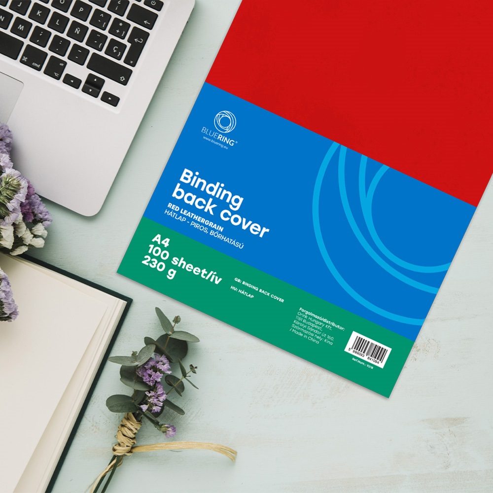 Hátlap, A4, 230 g. bőrhatású 100 db/csomag, Bluering® piros - Image 3