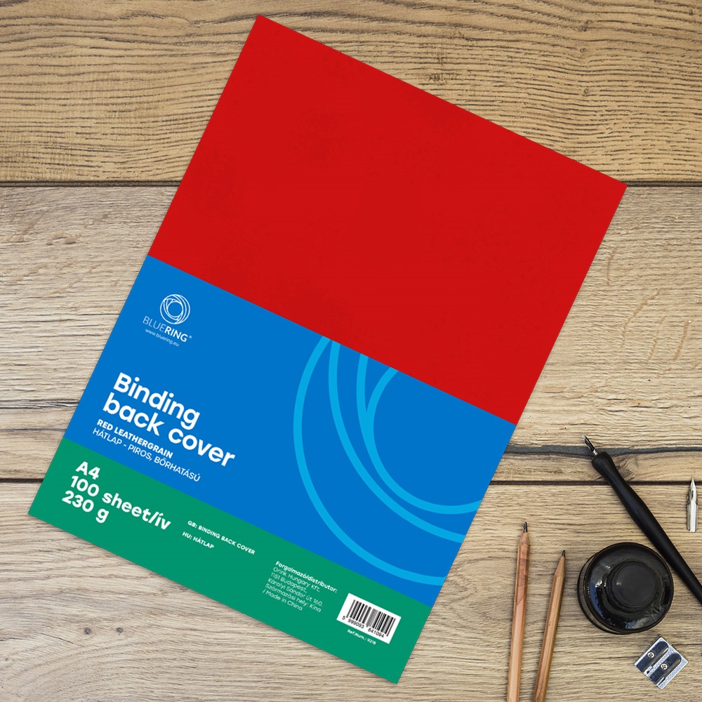 Hátlap, A4, 230 g. bőrhatású 100 db/csomag, Bluering® piros - Image 4