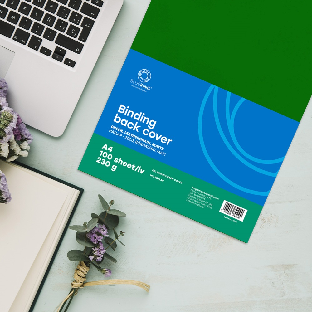 Hátlap, A4, 230 g. bőrhatású 100 db/csomag, Bluering® zöld - Image 3