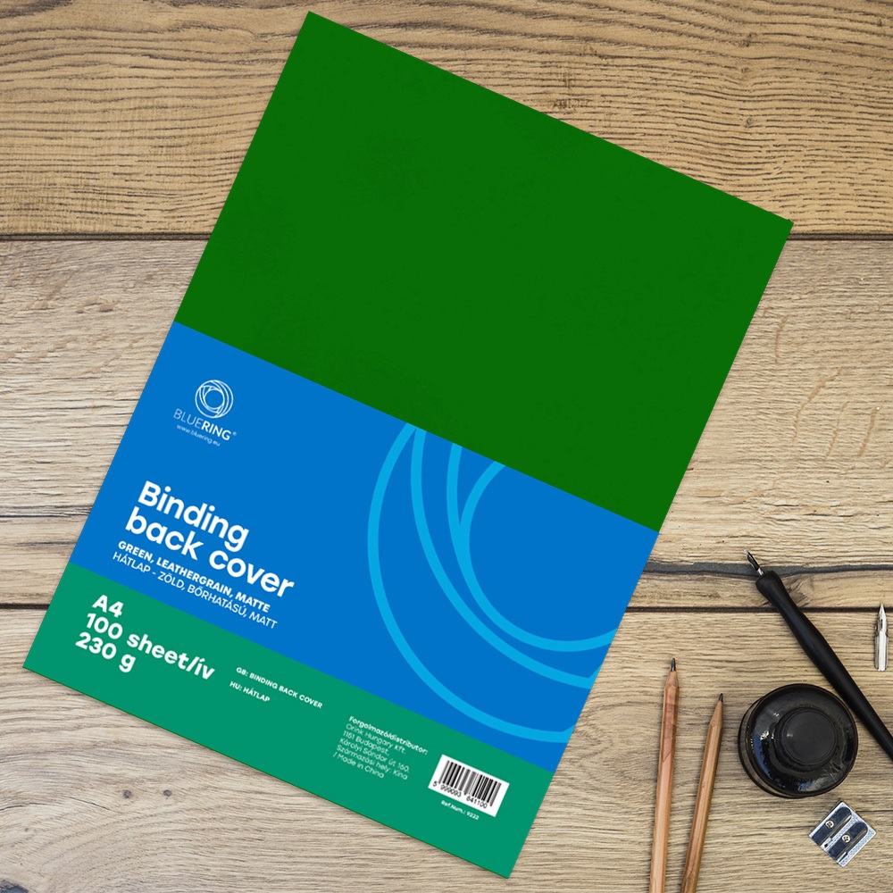 Hátlap, A4, 230 g. bőrhatású 100 db/csomag, Bluering® zöld - Image 4