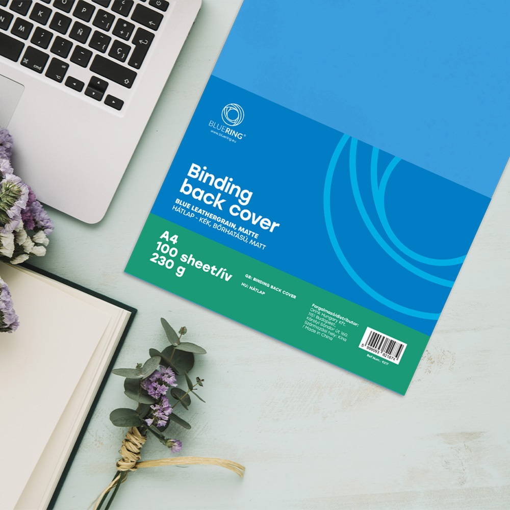 Hátlap, A4, 230 g. bőrhatású 100 db/csomag, kék Bluering® - Image 3