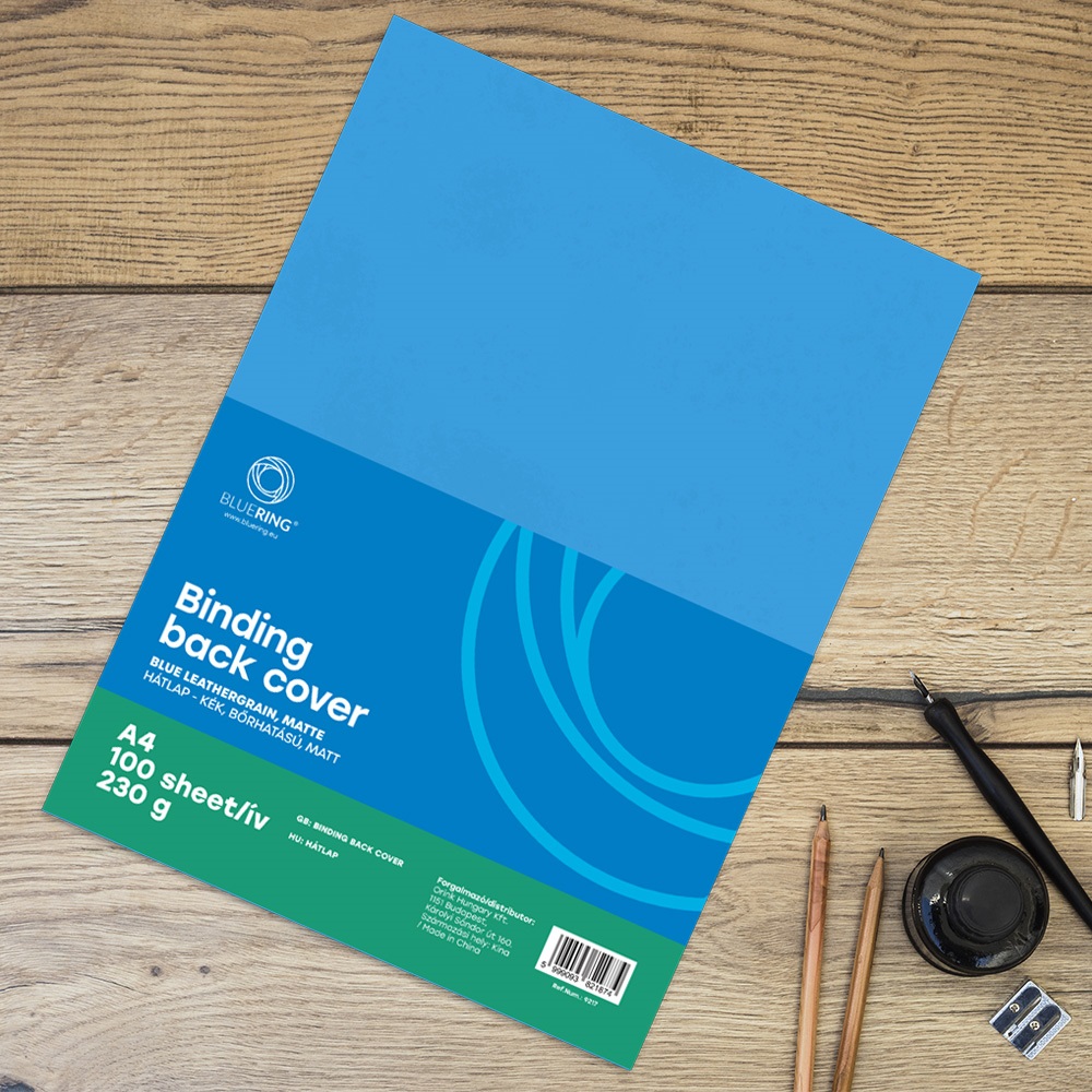 Hátlap, A4, 230 g. bőrhatású 100 db/csomag, kék Bluering® - Image 4