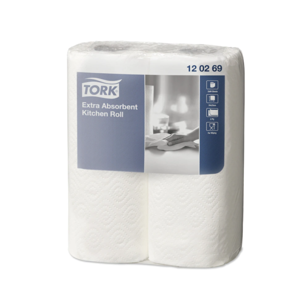 Háztartási papírtörlő kéztörlő 2 rétegű 2 tekercs/csomag 64 lap/tekercs ExtraTork_120269