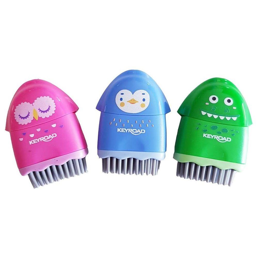 Hegyező 1 lyukú radírral és porkefével Keyroad Rocky Docky vegyes színek - Image 4