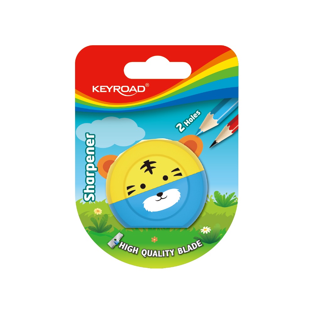 Hegyező, 2 lyukú, 1 db/bliszter, Keyroad Speedy Snail, vegyes színek