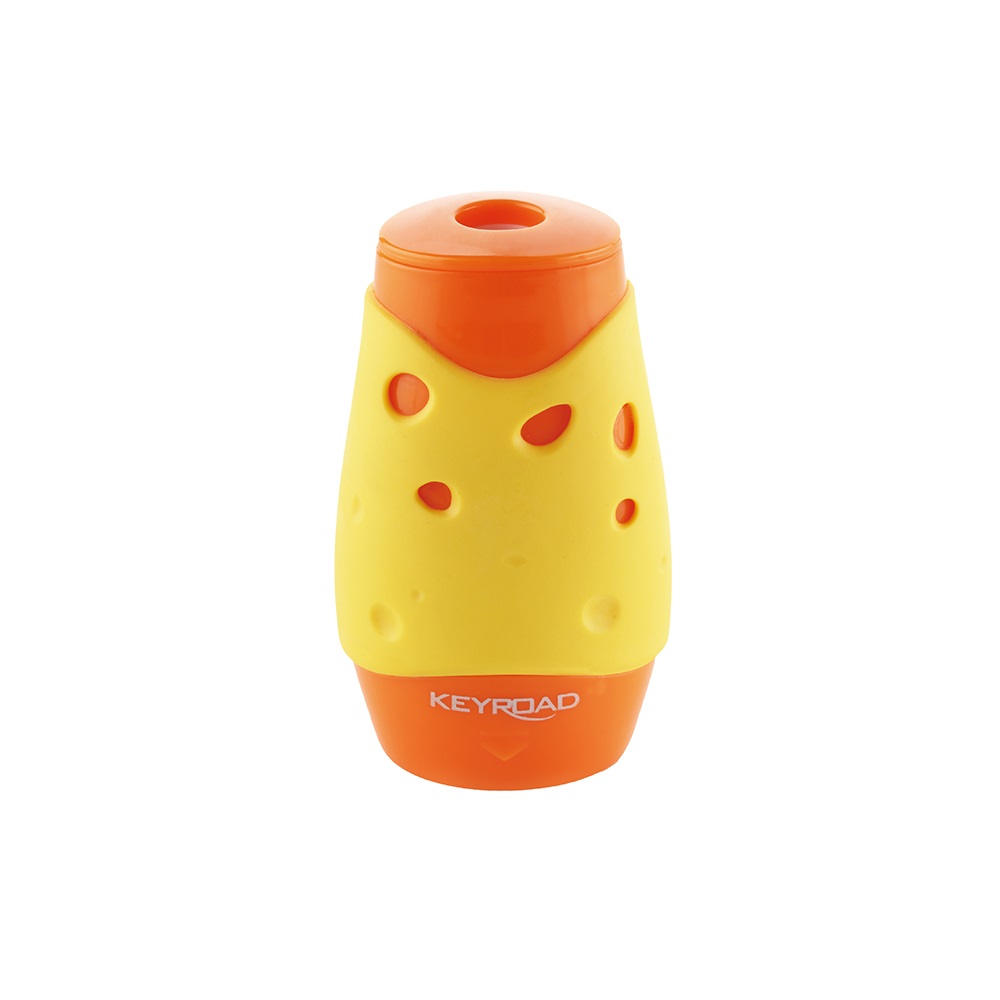 Hegyező 2 lyukú tartályos, fedeles 12 db/display Keyroad Cheese vegyes színek - Image 2