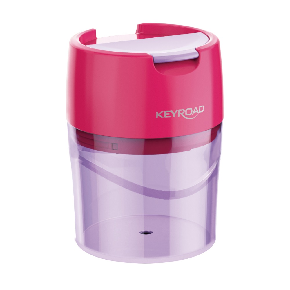 Hegyező 2 lyukú tartályos, fedeles, fém belsővel 12 db/display Keyroad Robby vegyes színek - Image 4