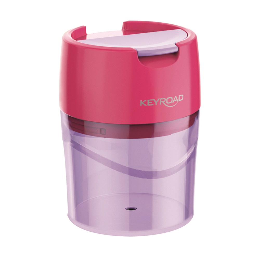 Hegyező 2 lyukú tartályos, fedeles, fém belsővel Keyroad Robby vegyes színek - Image 2