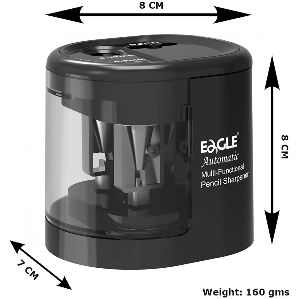 Hegyező asztali 2 lyukú elektromos elemes és USB adapterrel működtethető EG5161 Eagle fekete - Image 2