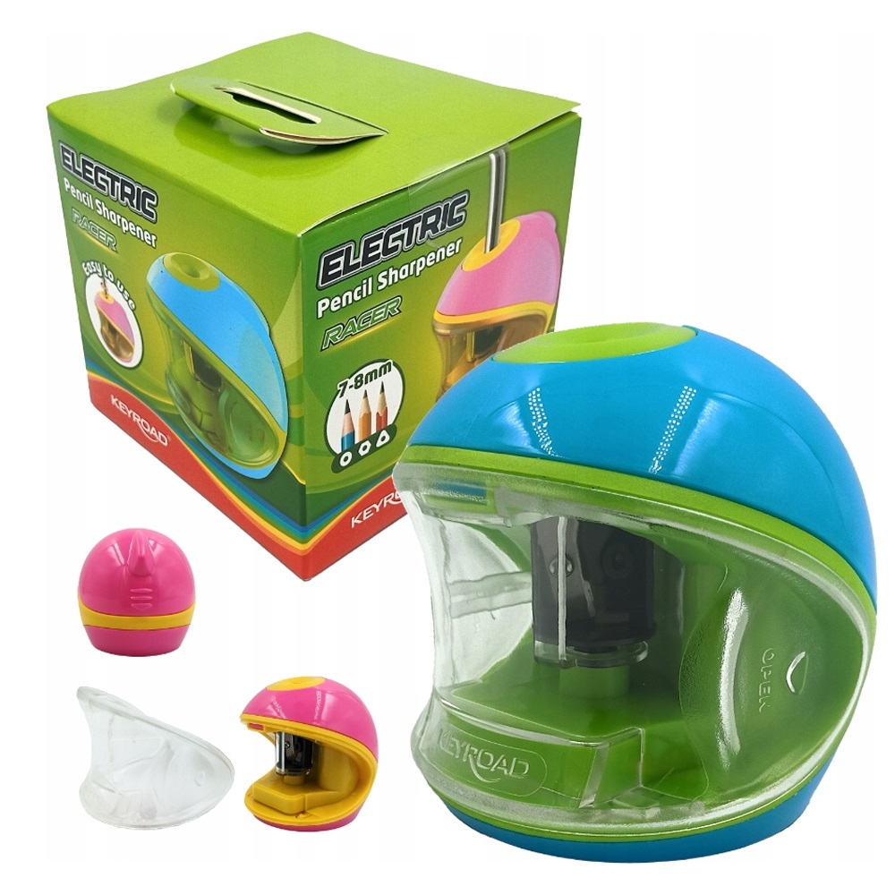 Hegyező asztali elektromos 1 lyukú tartályos, cserélhető penge, Keyroad Racer vegyes színek - Image 3