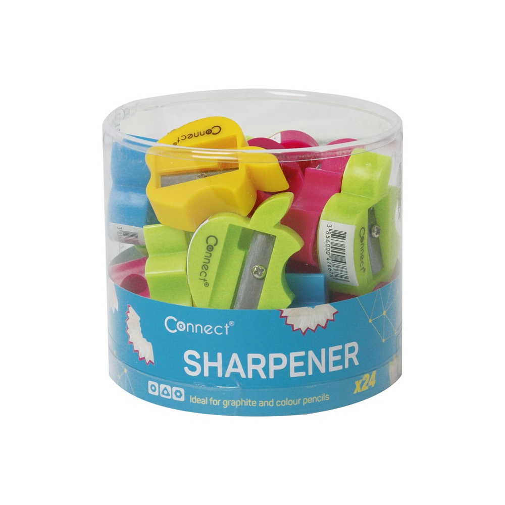 Hegyező 1 lyukú műanyag Connect alma alakú, különféle színek - Image 2