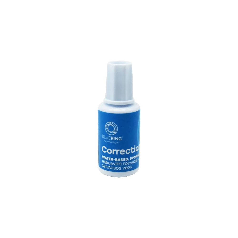 Hibajavító folyadék 20ml, vízbázisú szivacsos végű Bluering®