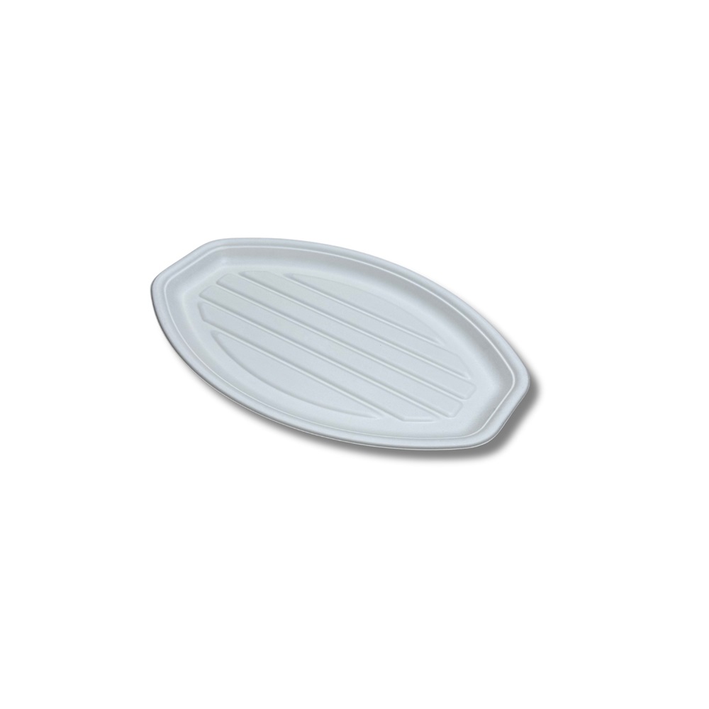 Hidegtál 3 személyes (34 x 23,5 cm) komposztálható cukornád 50 db/csomag fehér - Image 2