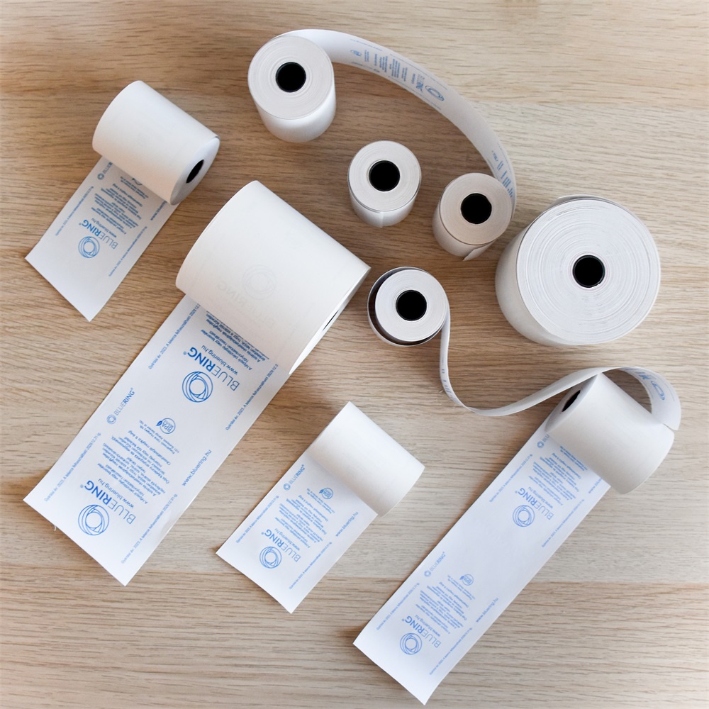 Hőpapír 37 mm széles, 30fm hosszú, cséve 12mm, 10 tekercs/csomag, ( 37/50 ) BPA mentes Bluering® - Image 2