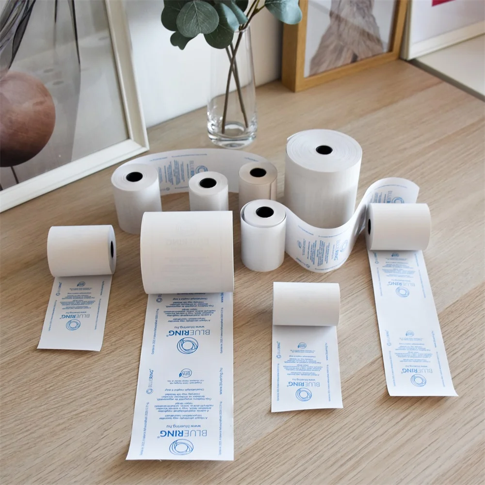Hőpapír 57 mm széles, 27fm hosszú, cséve 12mm, 10 tekercs/csomag, ( 57/50 ) BPA mentes Bluering® - Image 4