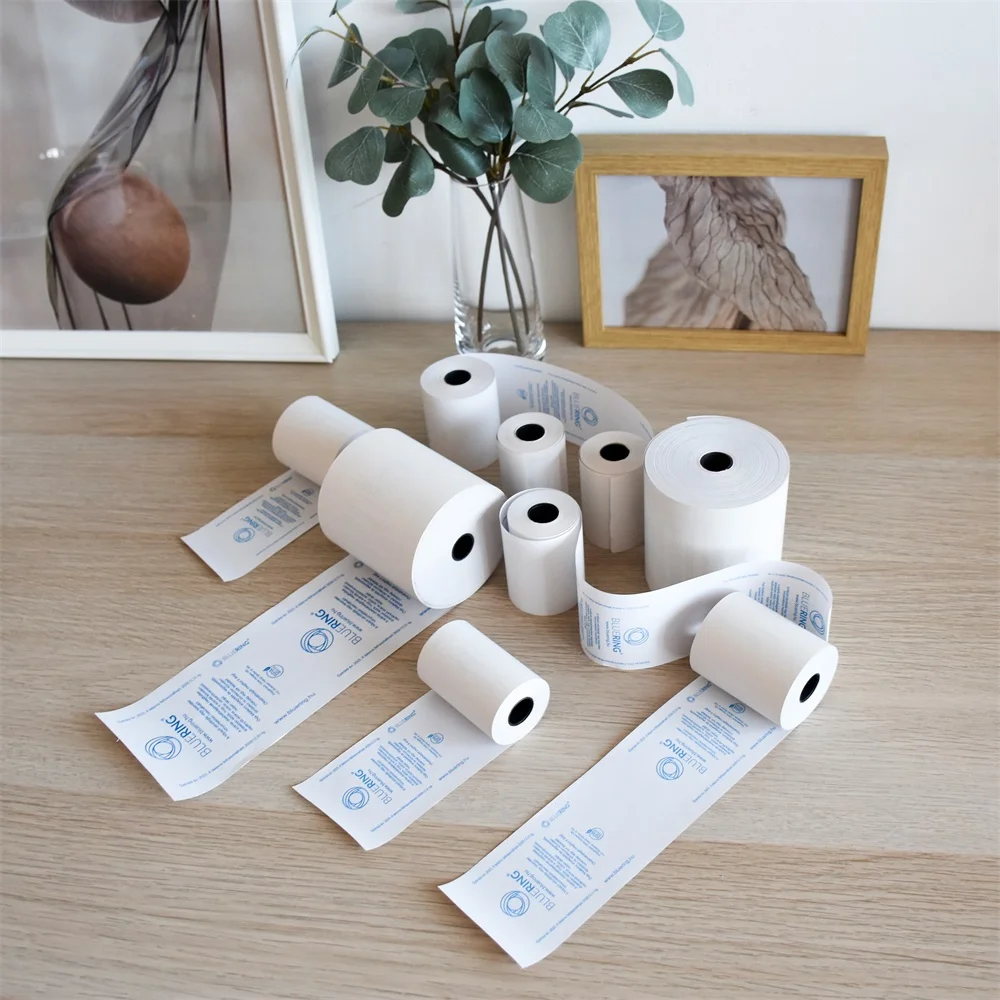 Hőpapír 57 mm széles, 9fm hosszú, cséve 12mm, 10 tekercs/csomag, ( 57/30 ) BPA mentes Bluering® - Image 3