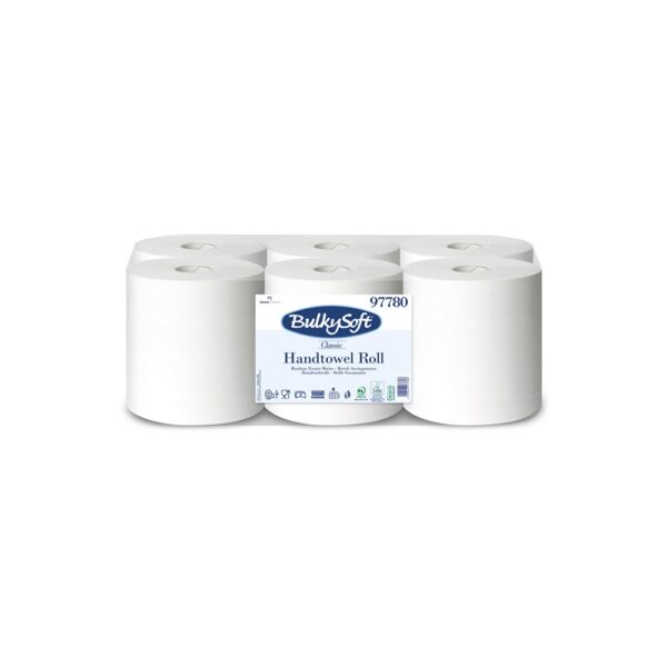Ipari törlő 2 rétegű 250 m/tekercs 100 % cellulóz 6 tekercs/karton BulkySoft_97780 hófehér