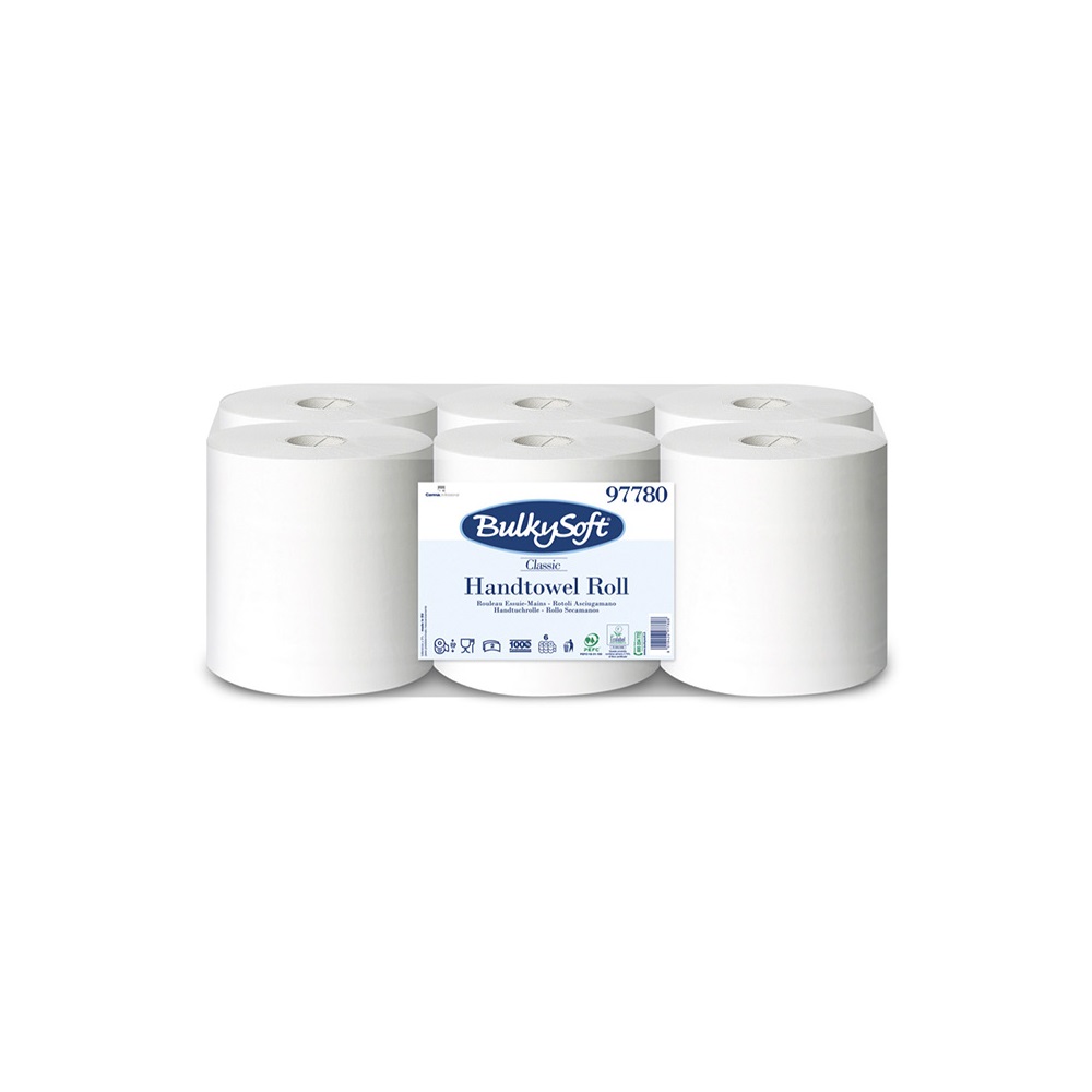 Ipari törlő 2 rétegű 250 m/tekercs 100 % cellulóz 6 tekercs/karton BulkySoft_97780 hófehér