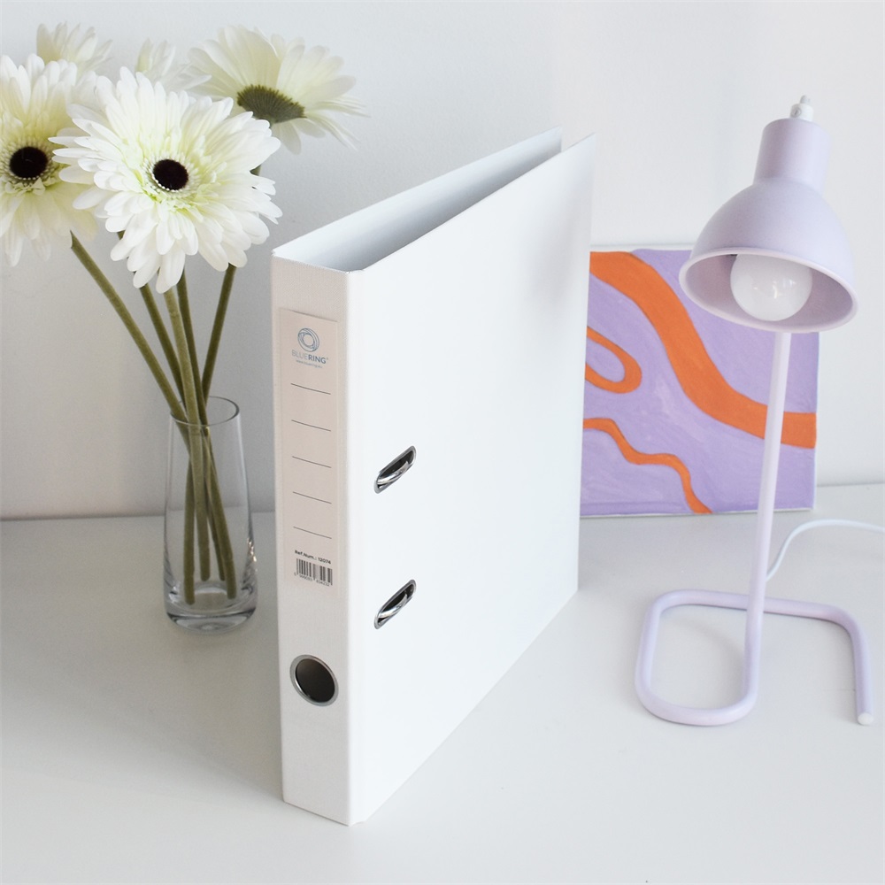 Iratrendező A4, 5cm, két oldalt PP borítás, Bluering® Premium fehér - Image 2