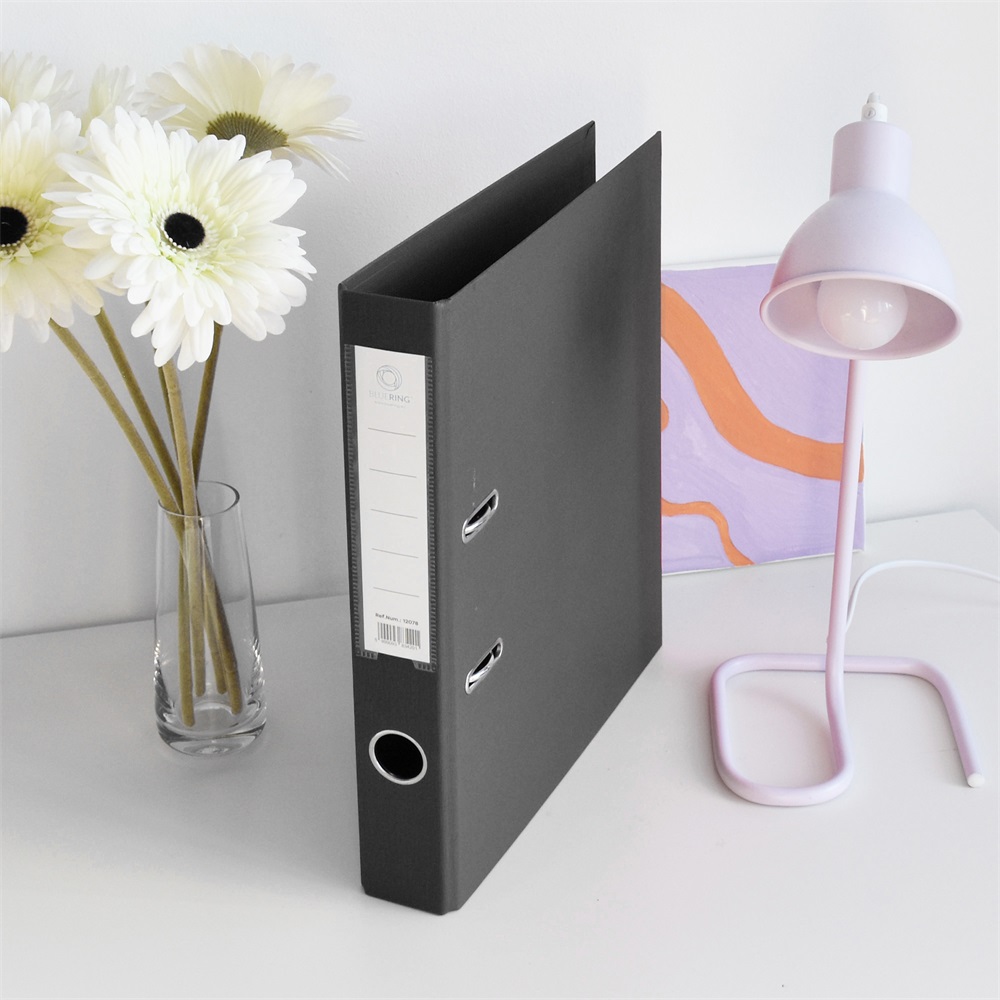 Iratrendező A4, 5cm, két oldalt PP borítás,lapraszerelt, Bluering® Premium fekete - Image 3