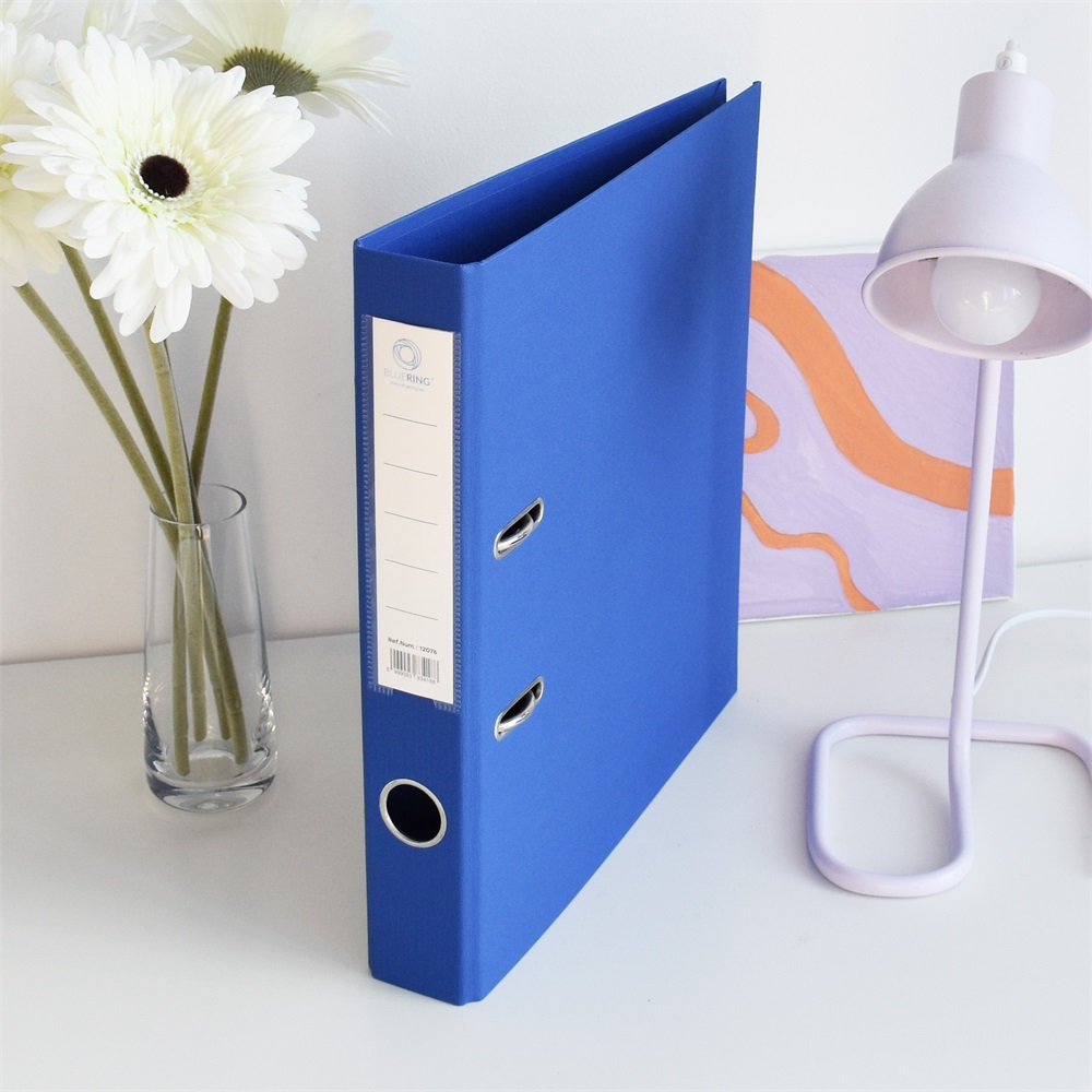 Iratrendező A4, 5cm, két oldalt PP borítás,lapraszerelt, Bluering® Premium kék - Image 3