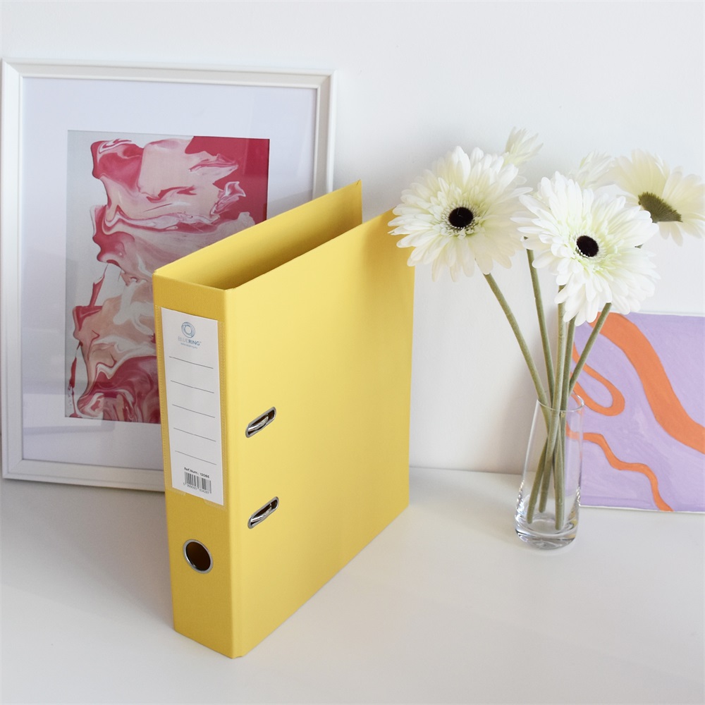 Iratrendező A4, 7,5cm, két oldalt PP borítás, Bluering® Premium sárga - Image 3