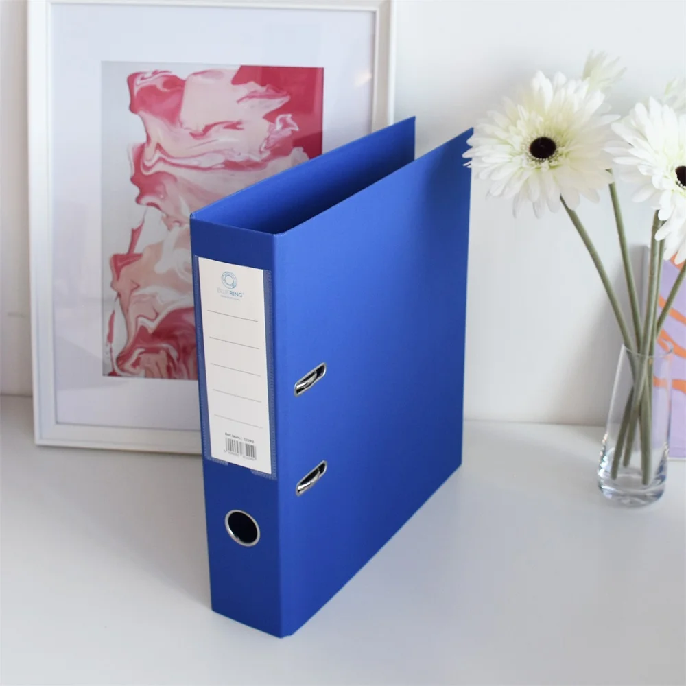 Iratrendező A4, 7,5cm, két oldalt PP borítás,lapraszerelt, Bluering® Premium kék - Image 3