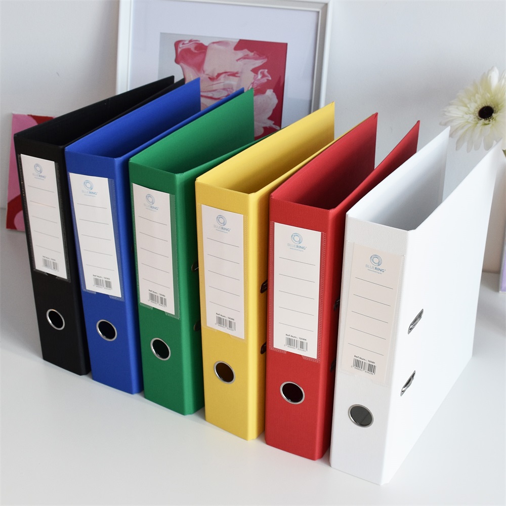 Iratrendező A4, 7,5cm, két oldalt PP borítás,lapraszerelt, Bluering® Premium sárga - Image 4