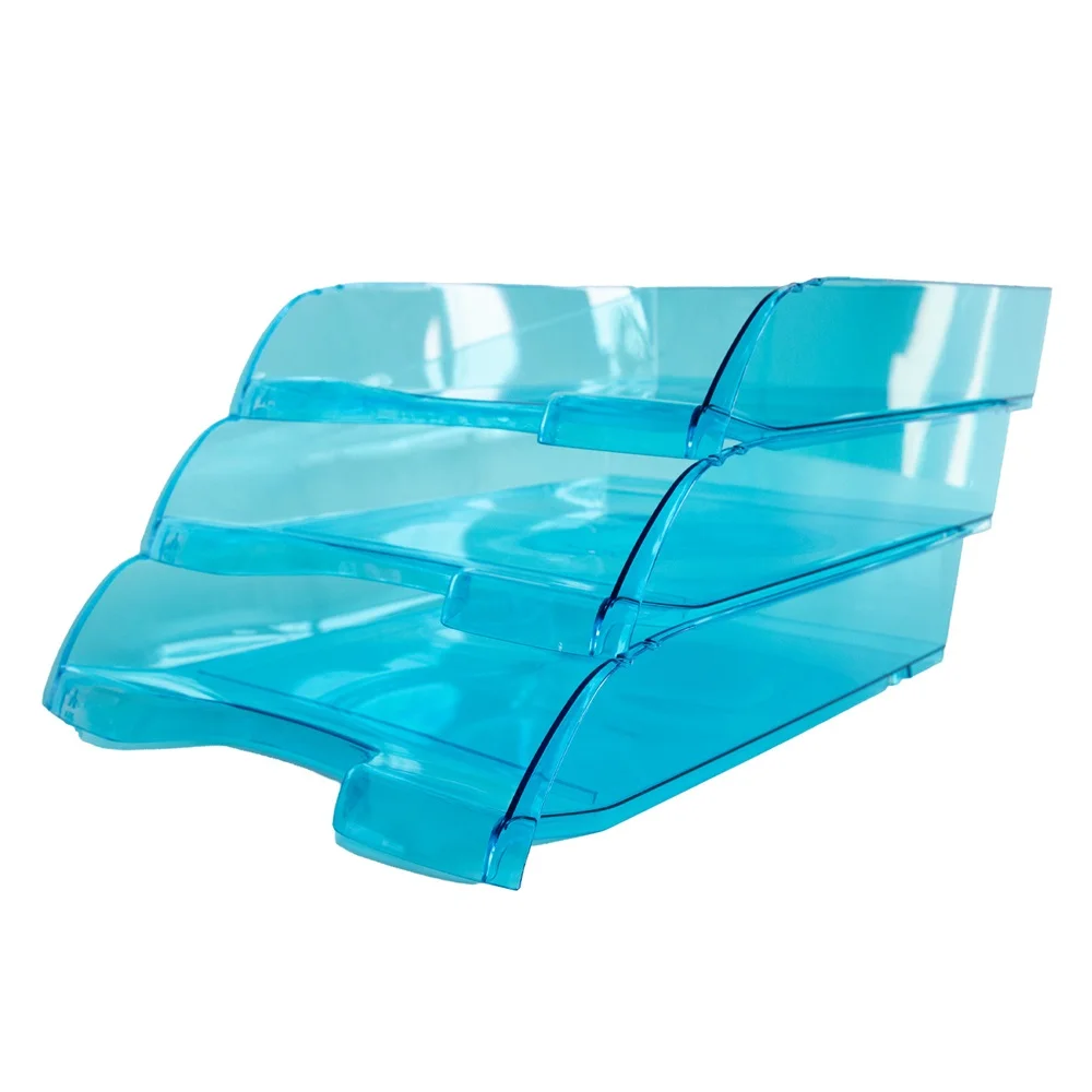 Irattálca műanyag 550 extra széles 345x270x67mm, Bluering®, áttetsző kék - Image 4
