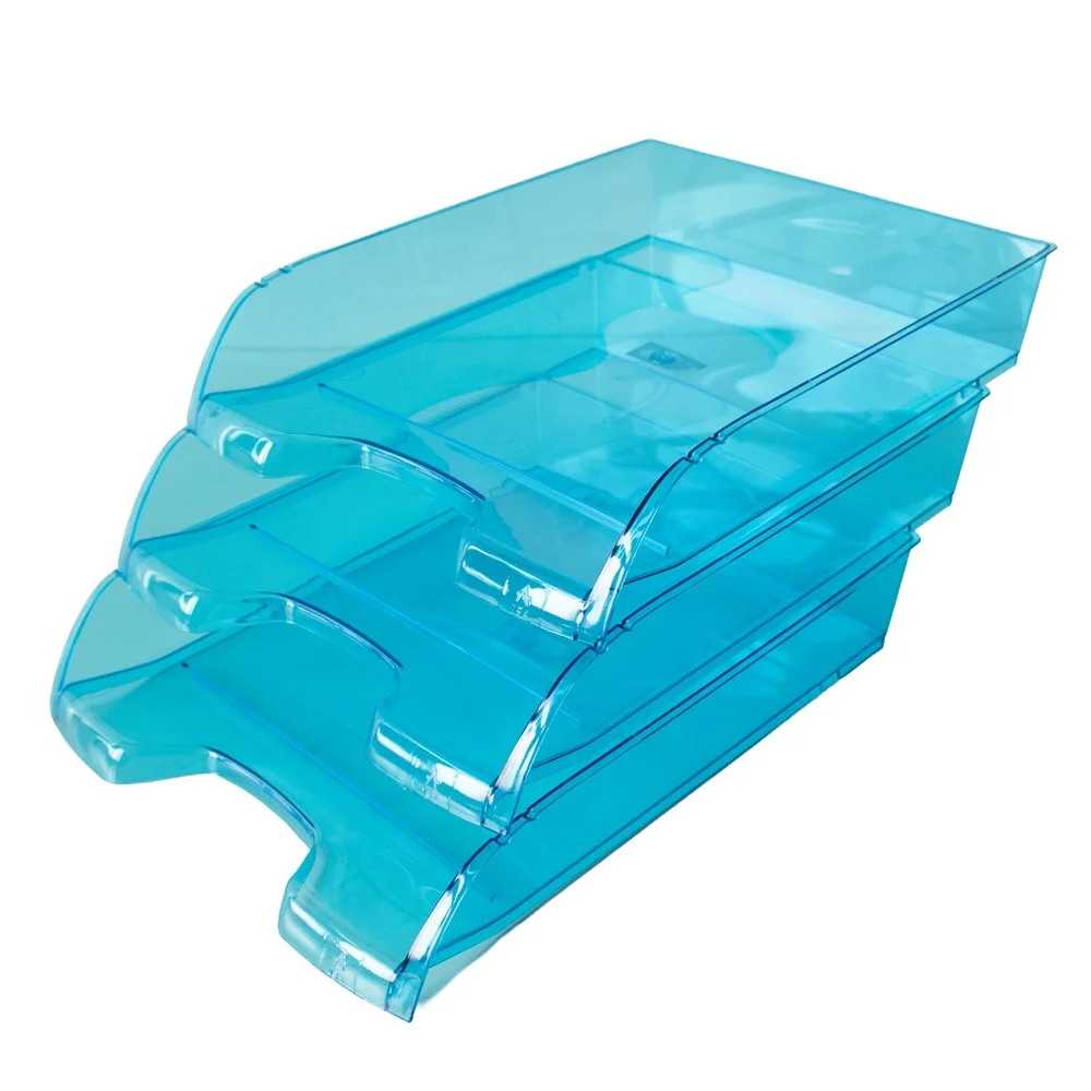 Irattálca műanyag 550 extra széles 345x270x67mm, Bluering®, áttetsző kék - Image 3