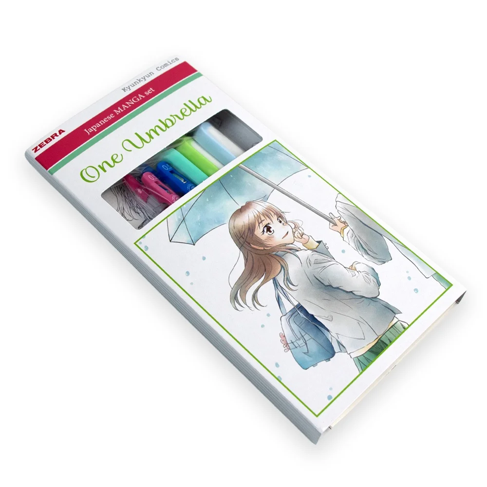 Írószer készlet, Zebra Manga Set, One Umbrella, 5 darabos - Image 3