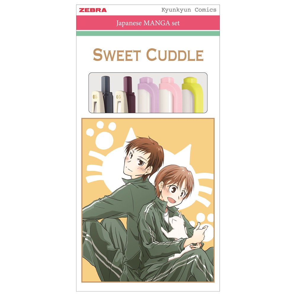 Írószer készlet, Zebra Manga Set, Sweet cuddle, 5 darabos