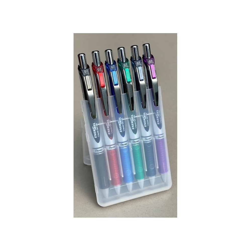 Írószertartó asztali műanyag 6db-os készlet BL77 toll, Pentel 6 klf. szín - Image 2