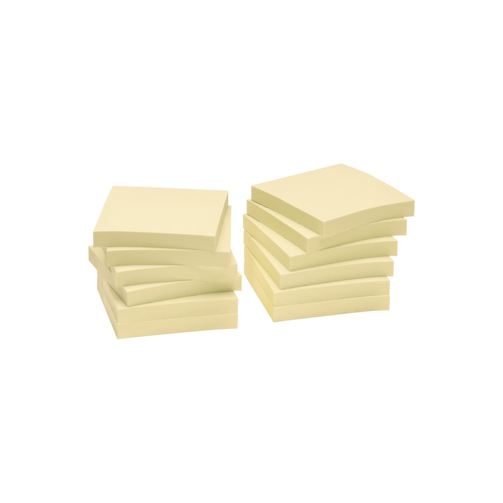 Jegyzettömb öntapadó, 75x75mm, 12x100lap, újrahasznosított 5654-11 Info Notes, sárga - Image 3