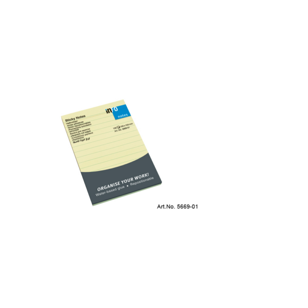 Jegyzettömb öntapadó, 100x150mm, 100lap, Info Notes, vonalas sárga