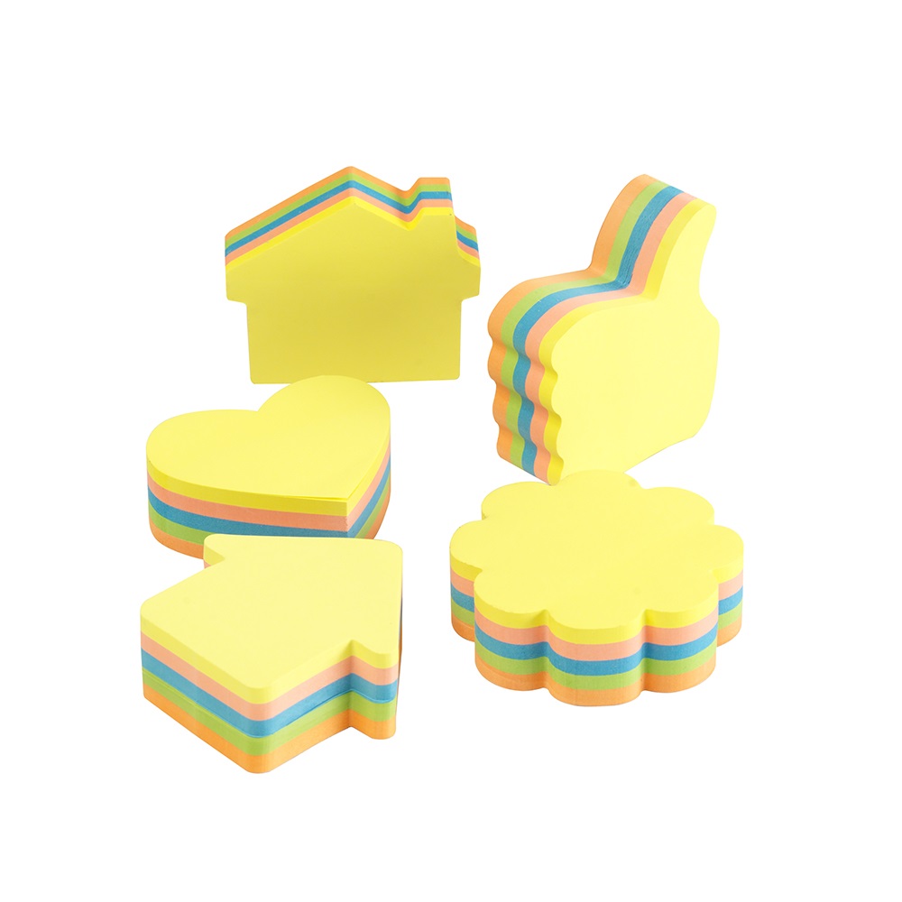 Jegyzettömb öntapadó, szív alakú, 250lap, Bluering® 5 klf. neon szín - Image 3