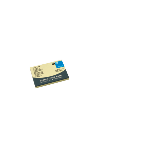 Jegyzettömb öntapadó, 50x75mm, 100lap, Info Notes, sárga