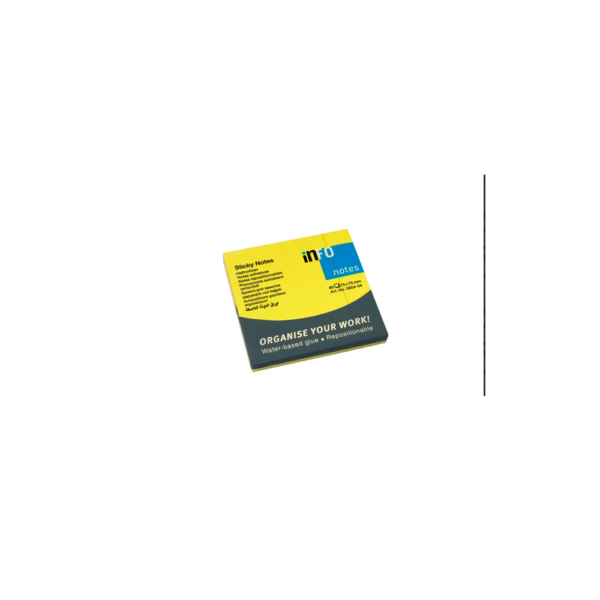 Jegyzettömb öntapadó, 75x75mm, 80lap, Info Notes brilliant sárga