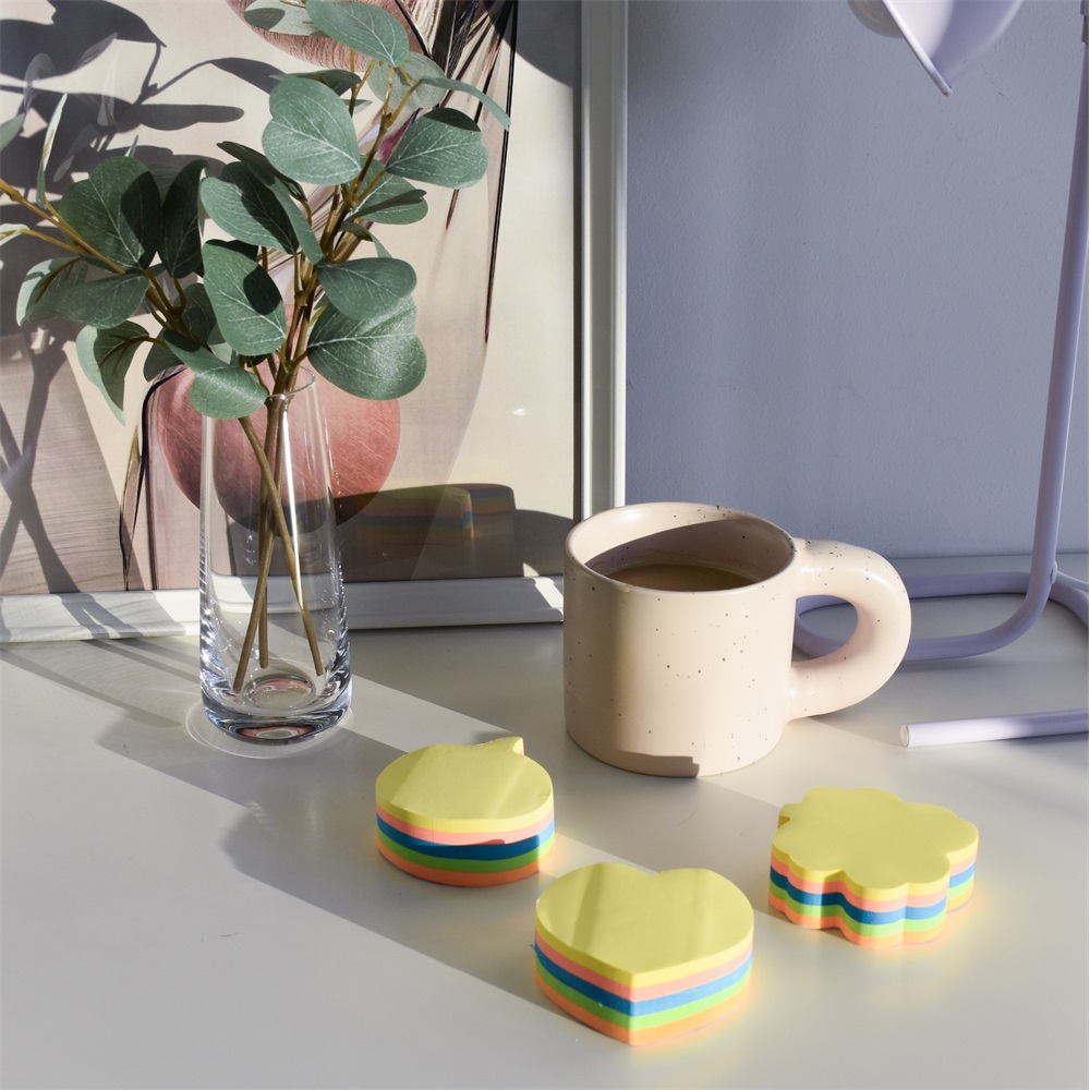 Jegyzettömb öntapadó, virág alakú, 250lap, Bluering® 5 klf. neon szín - Image 3