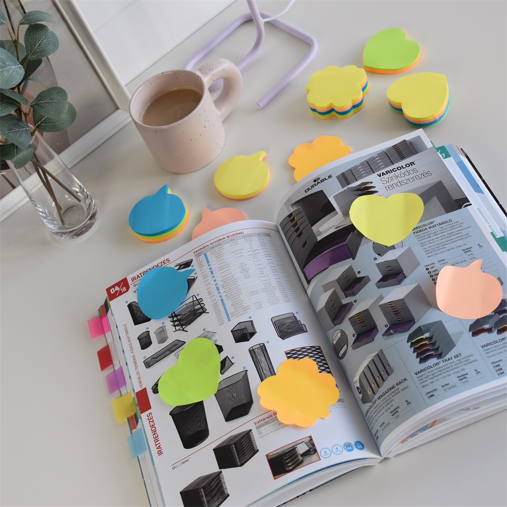 Jegyzettömb öntapadó, virág alakú, 250lap, Bluering® 5 klf. neon szín - Image 4