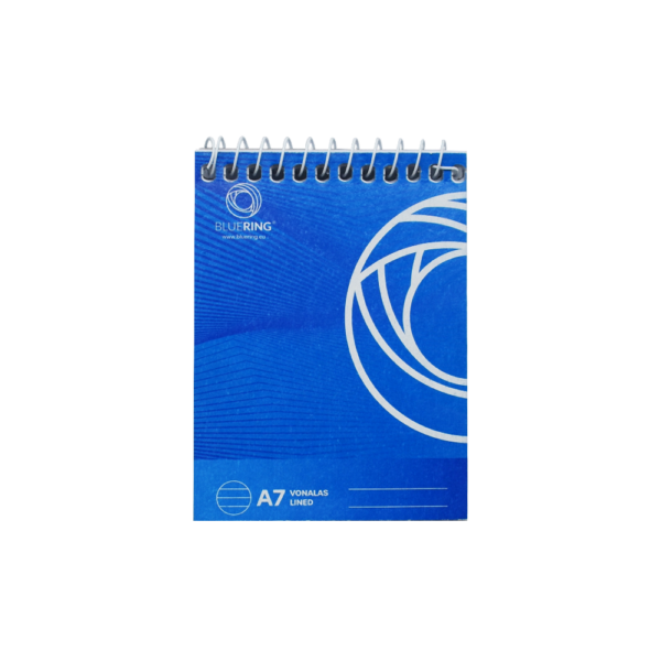 Jegyzettömb spirálozott, A7, 80lap, Bluering® vonalas